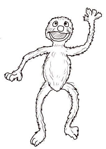 Sesame street grover waving coloring page free printable coloring pages