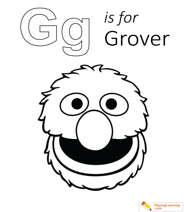 G is for grover coloring page free g is for grover coloring page