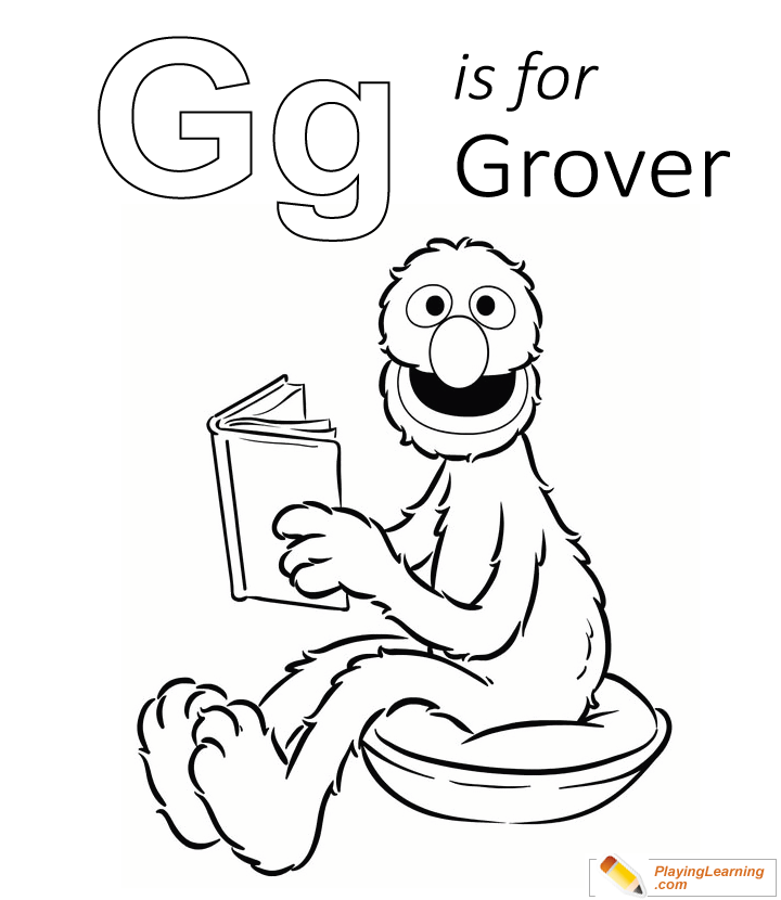 G is for grover coloring page free g is for grover coloring page