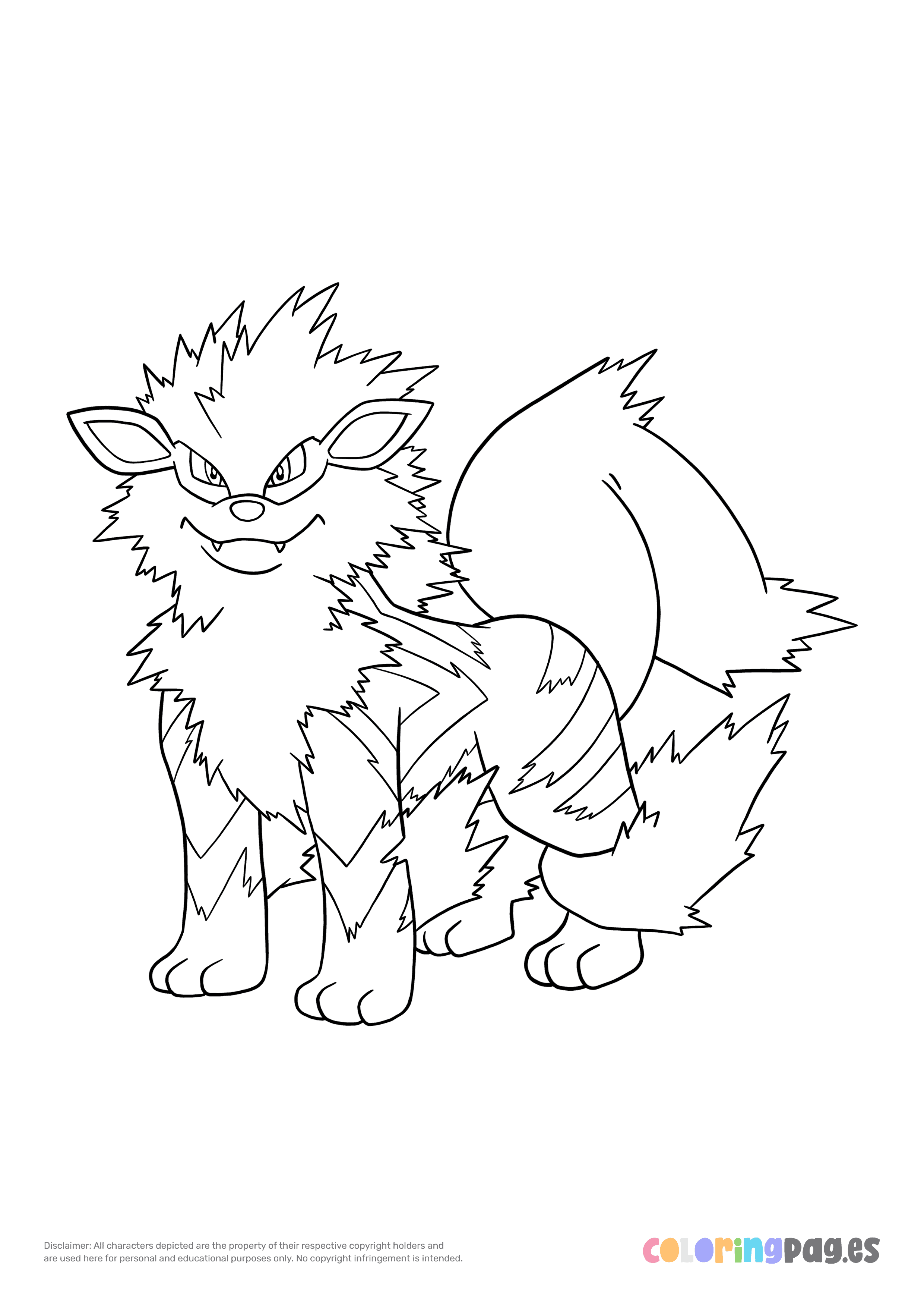 Arcanine coloring page