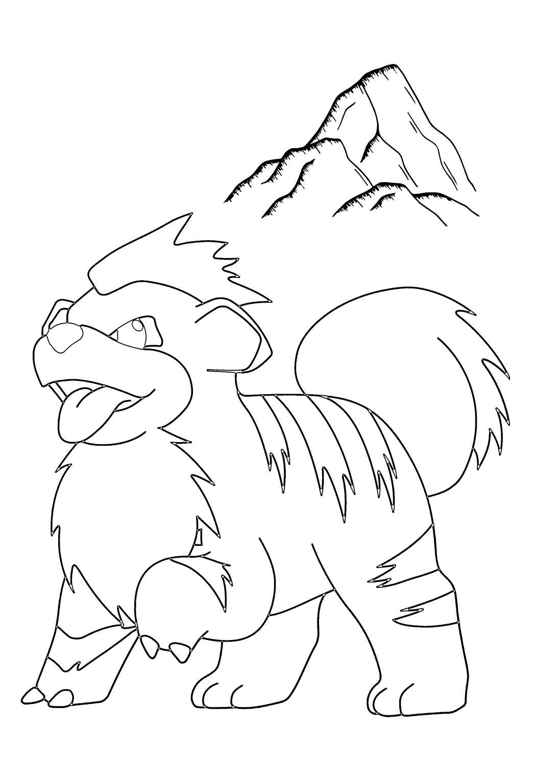 Free printable pokemon tiger coloring page for adults and kids