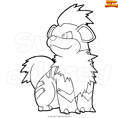 Coloring page pokemon growlithe