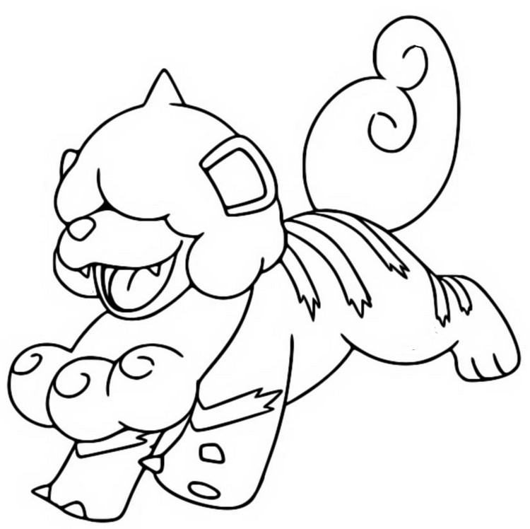 Coloring page pokãmon legends arceus hisuian growlithe