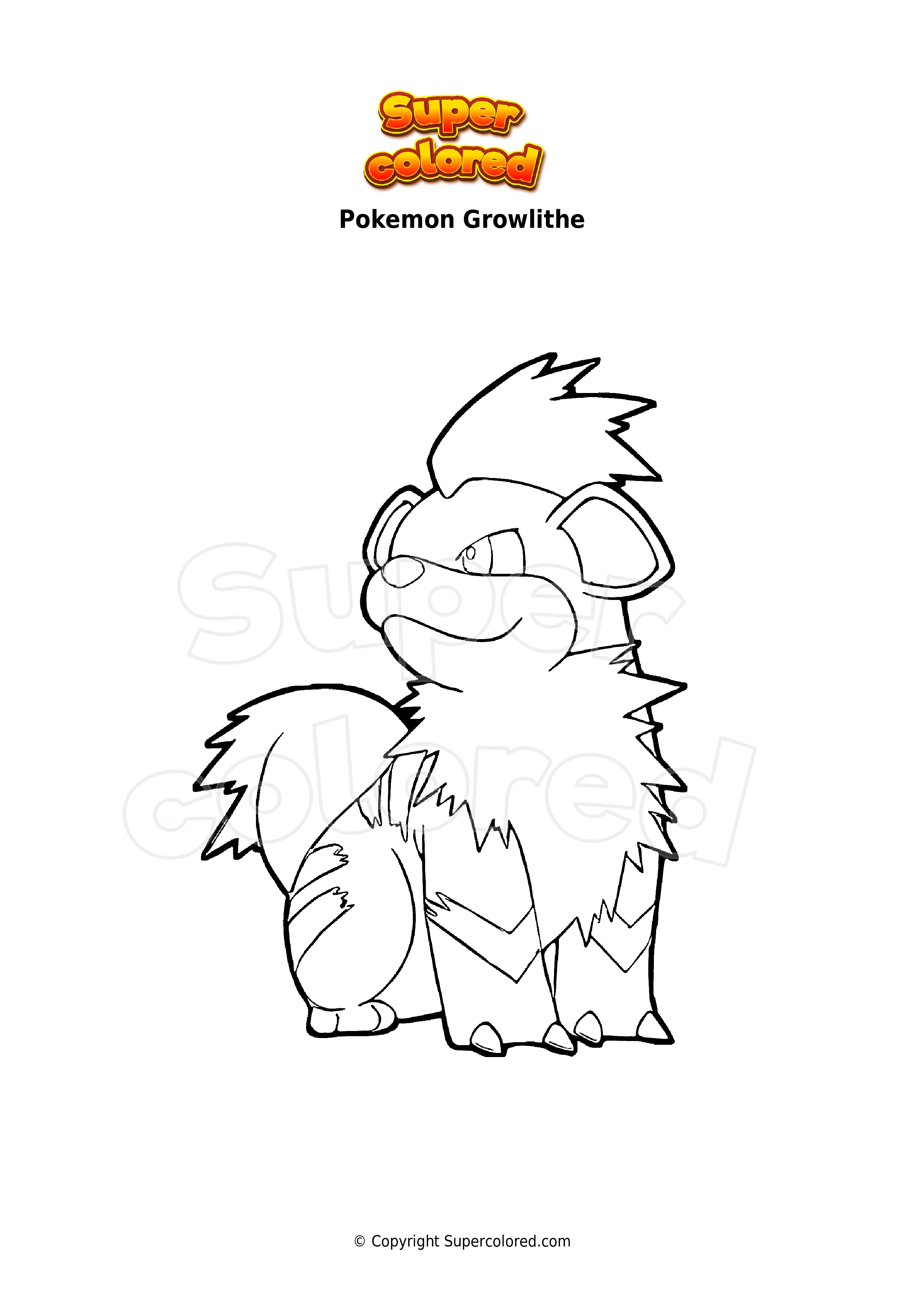 Coloring page pokemon growlithe