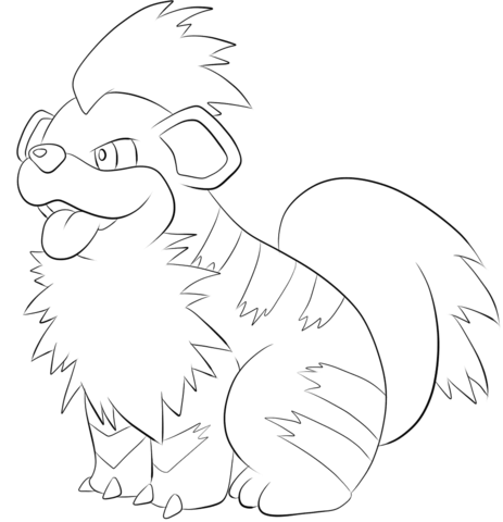 Growlithe coloring page free printable coloring pages