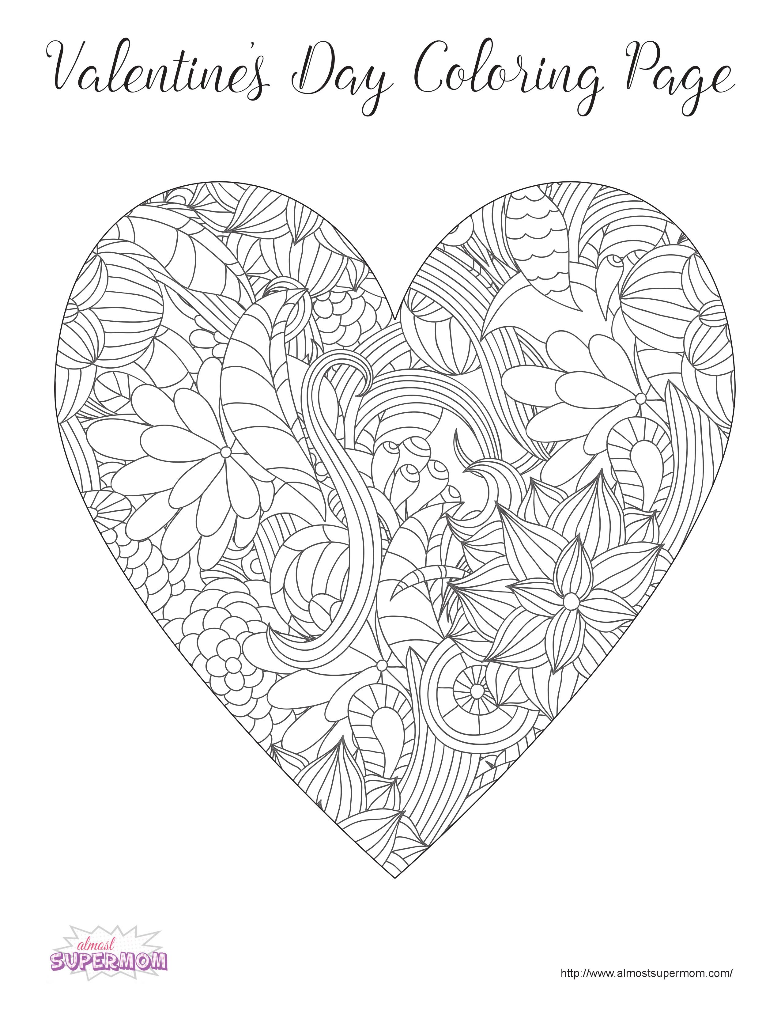 Free valentines day coloring pages for grown ups