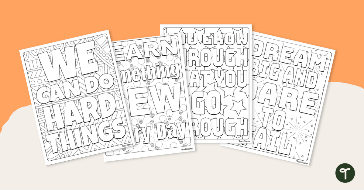 Growth mindset coloring pages teach starter