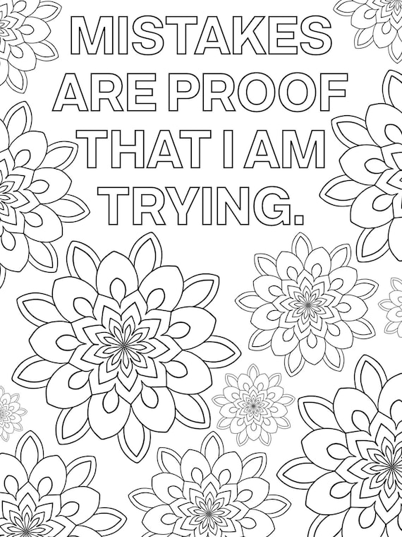 Growth mindset coloring pages printable mandala positive mindset quotes to color