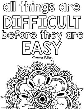 Growth mindset coloring pages by to the square inch