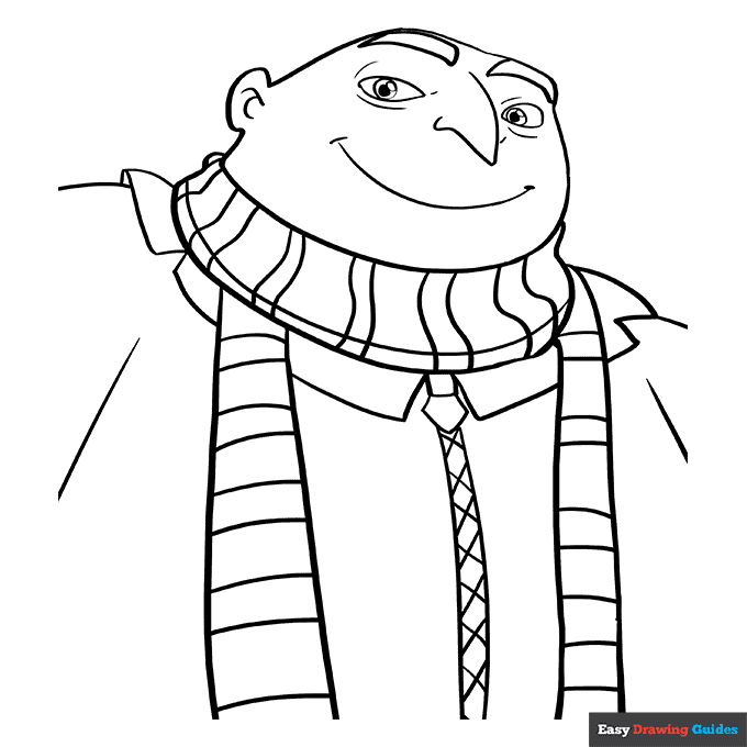 Gru from despicable me coloring page easy drawing guides