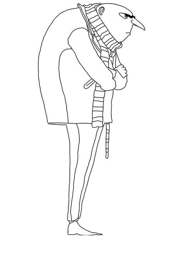 Gru from despible me coloring page minion coloring pages coloring pages rtoon coloring pages