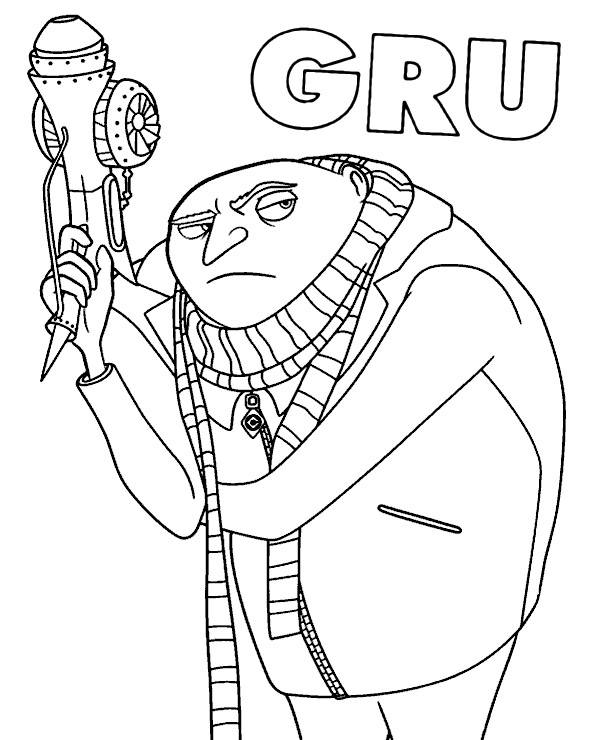 Gru printable coloring page