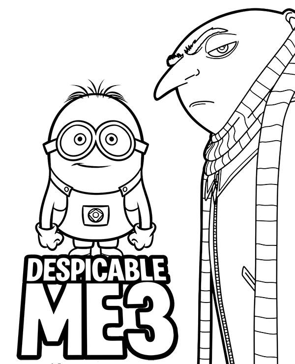 Despicable me coloring page gru minion