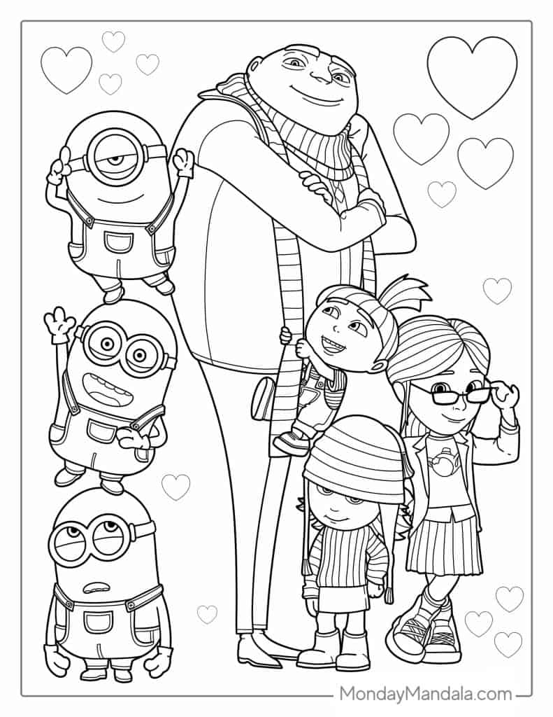 Minion coloring pages free pdf printables