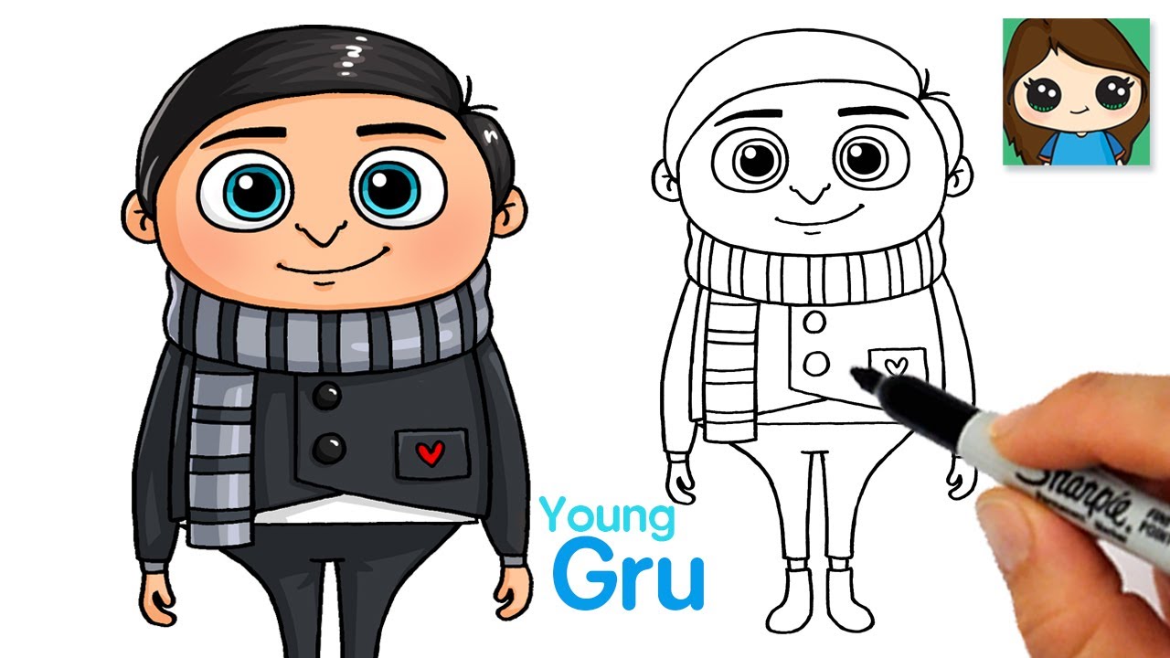 How to draw young gru inions the rise of gru