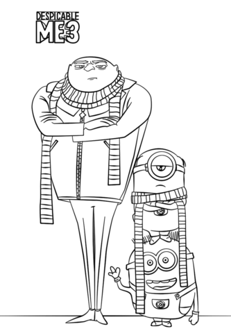 Felonious gru and minions coloring page minion coloring pages gru and minions coloring pages for boys