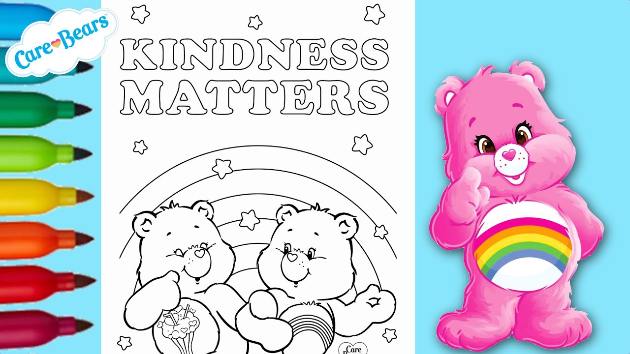 Cute rainbow coloring page care bears coloring page cheer bear coloring page coloring a rainbow