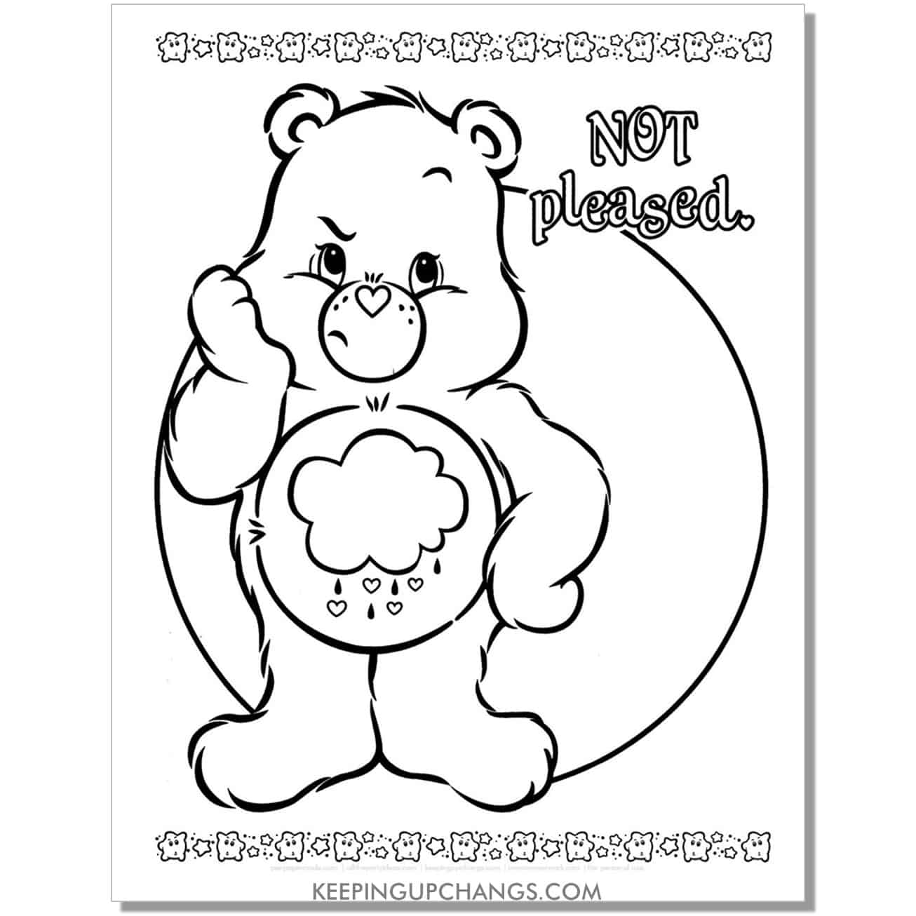 Free care bears coloring pages sheets most popular printables