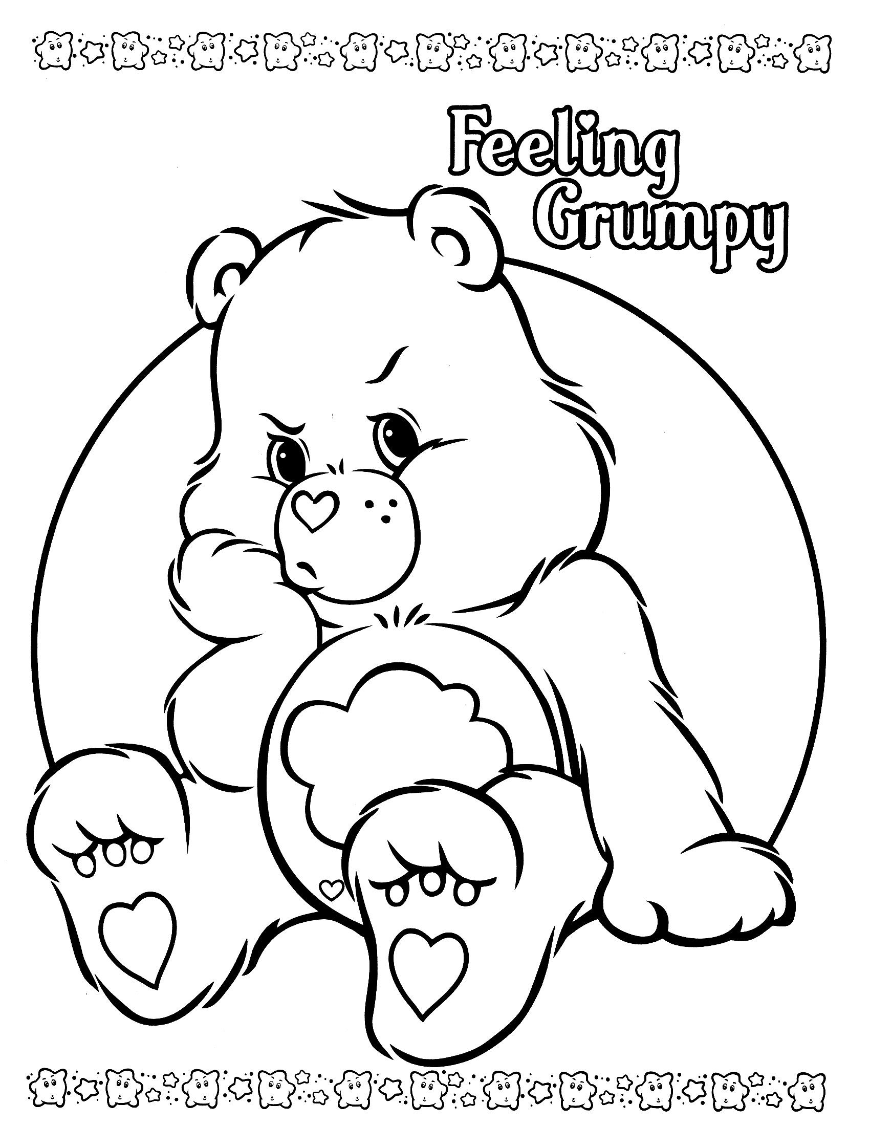 Care bears coloring pages feeling grumpy boyama sayfalarä yazdärälabilir renkli sayfalar ãcretsiz boyama kitaplarä