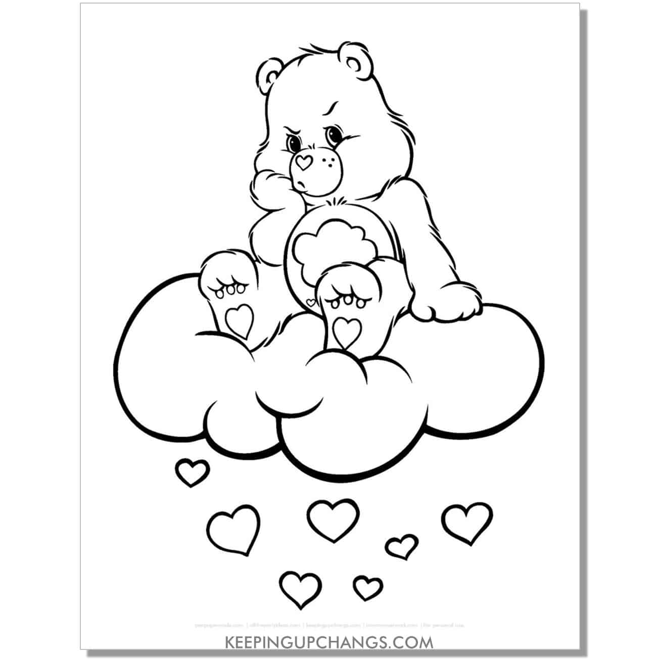 Free care bears coloring pages sheets most popular printables