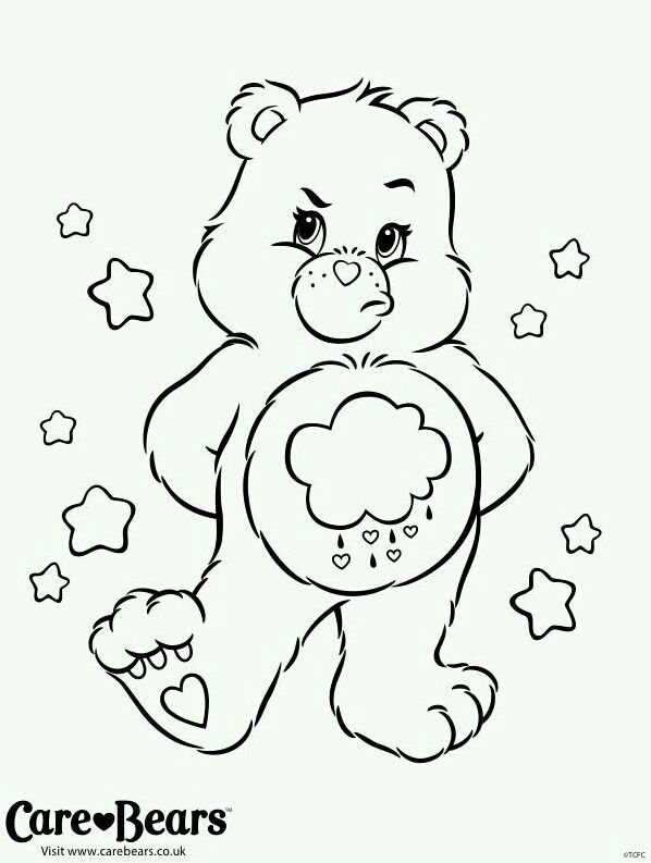 Pin by care bears world on care bear grumpy bear bear coloring pages cute coloring pages coloring book art