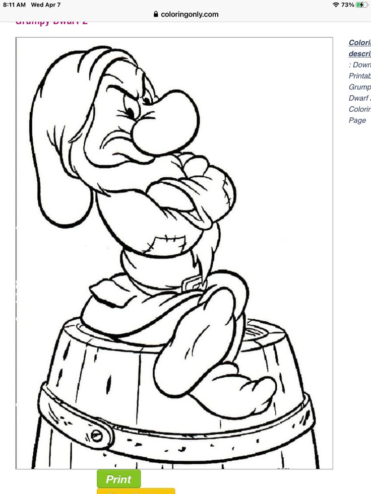 Pin by dewanna smith on disney coloring pages grumpy dwarf cartoon coloring pages