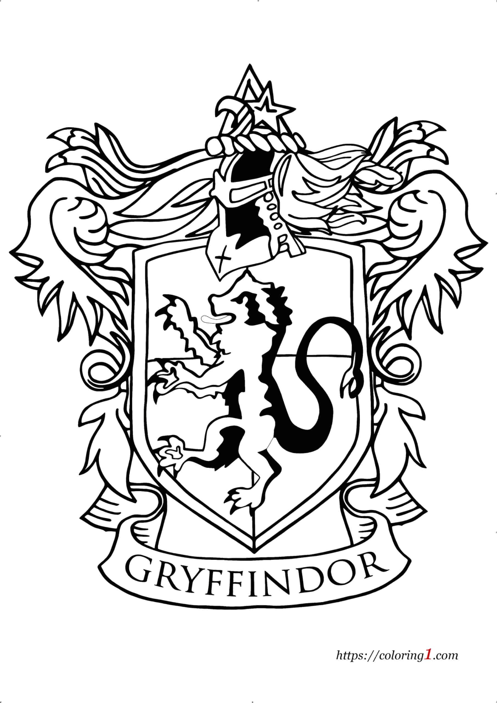 Harry potter gryffindor coloring pages