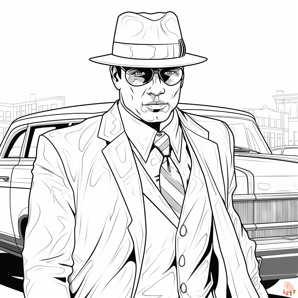 Printable gangster coloring pages free for kids and adults