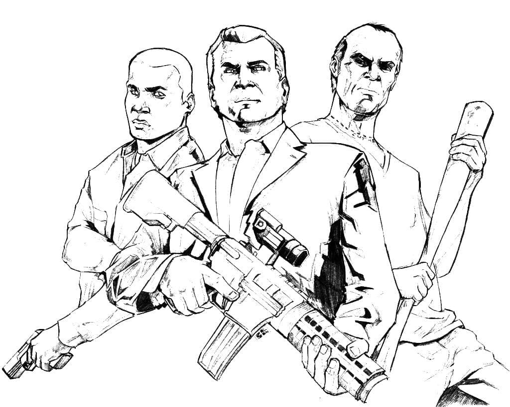 Grand theft auto coloring page