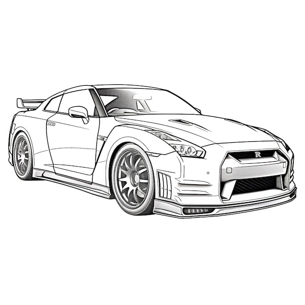 Simple car coloring pages pictures