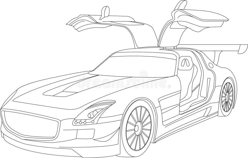 Coloring pages for kids cars stock illustration