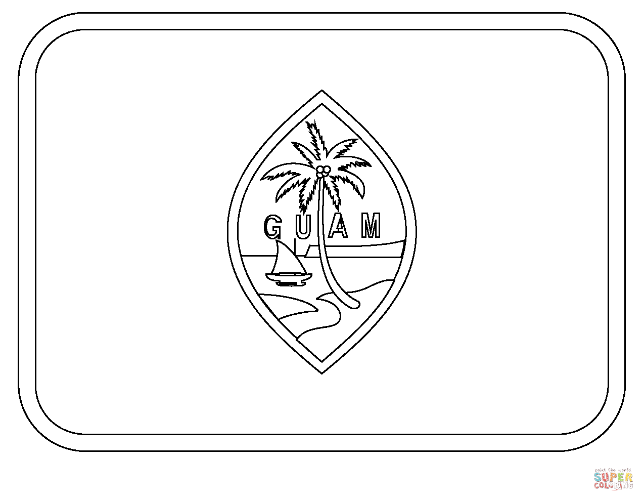 Flag of guam emoji coloring page free printable coloring pages