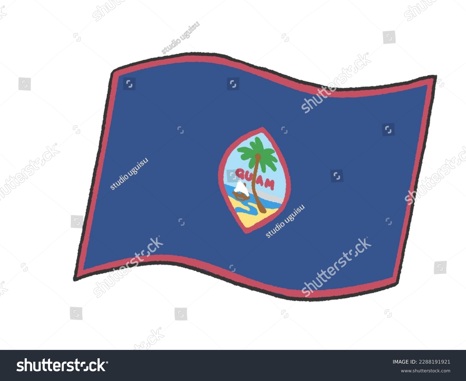 Illustration guam territory flag like handwritten stock illustration