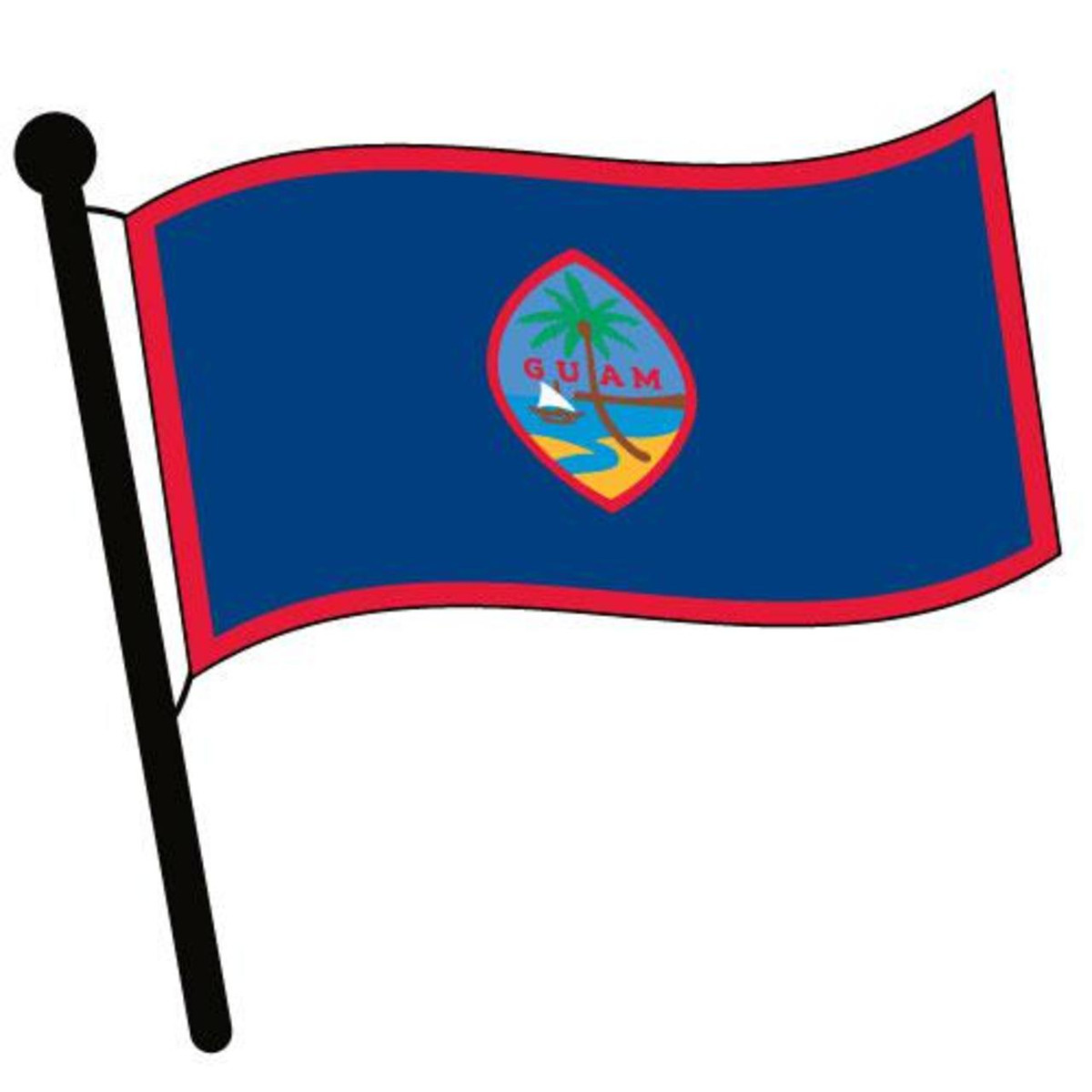 Guam waving flag clip art