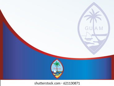 Flag guam template award official document stock vector royalty free