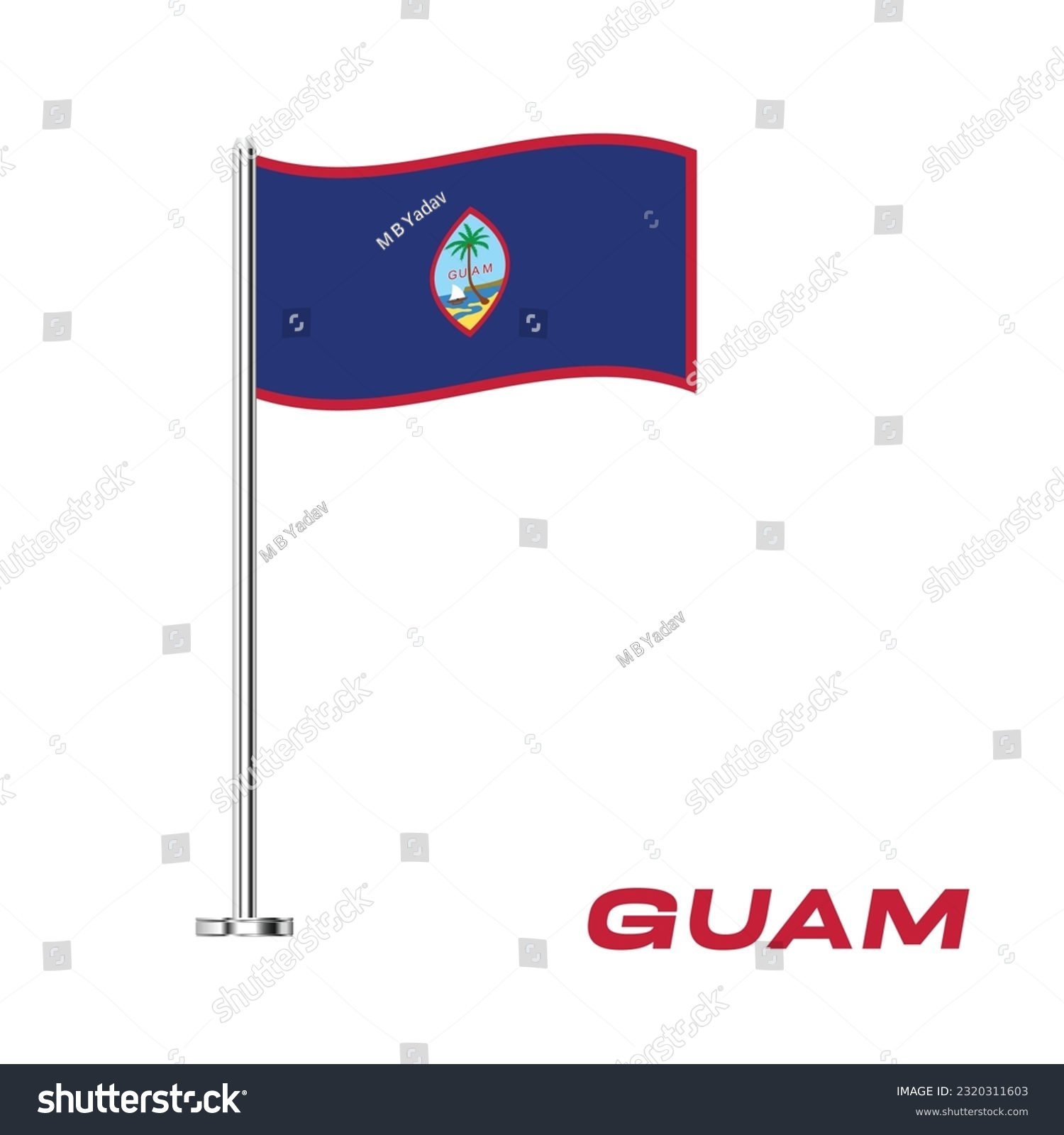 Flag guam table flag guam vector stock vector royalty free