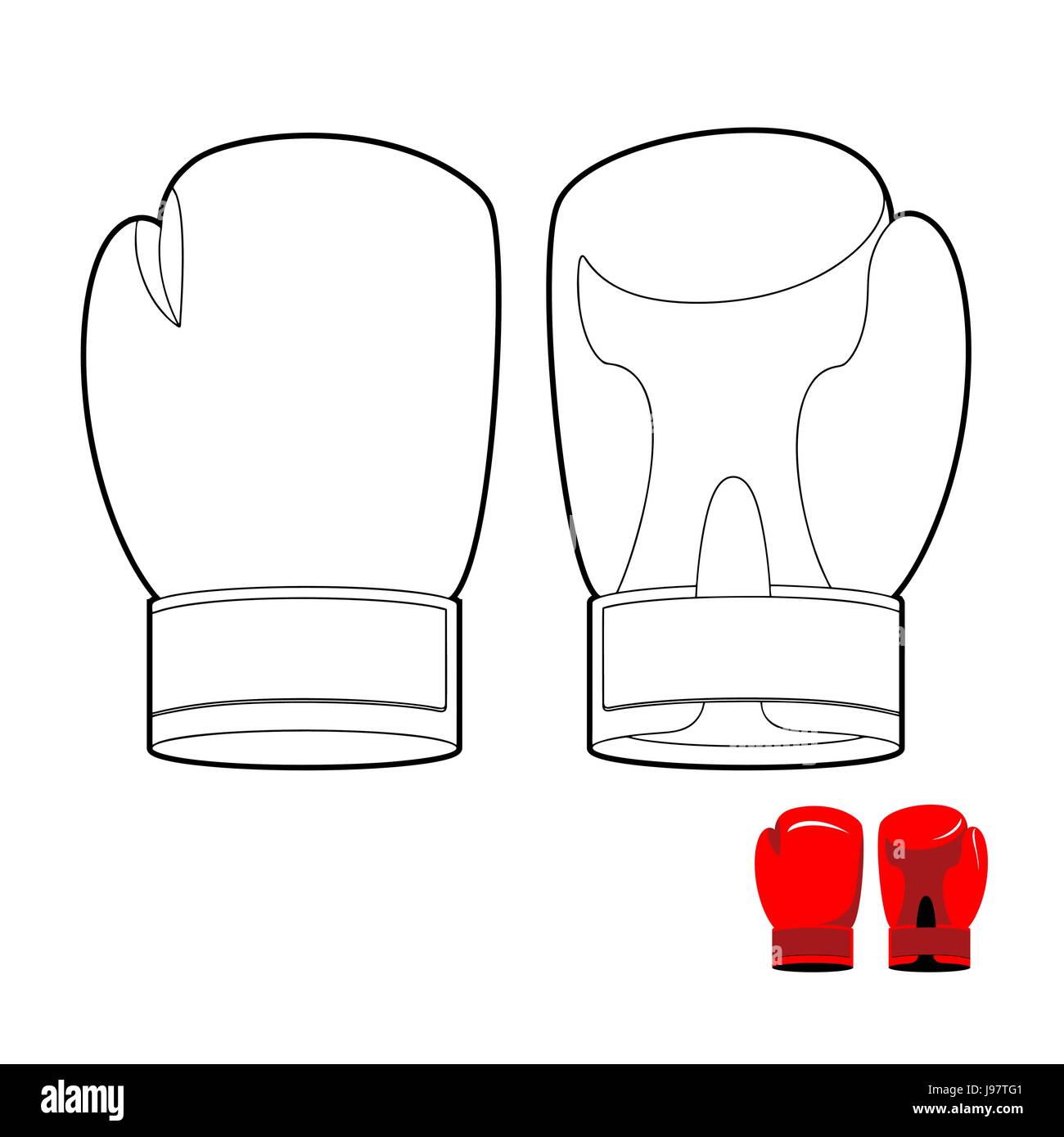 Coloring book of boxing gloves vector illustration sports accessory stock vector image art