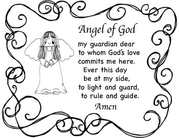 Guardian angels mini book prayer coloring page and mini poster tpt