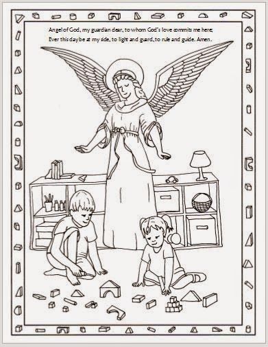 Feast day of gudian angels ways to celebrate angel coloring pages catholic coloring gudian angels