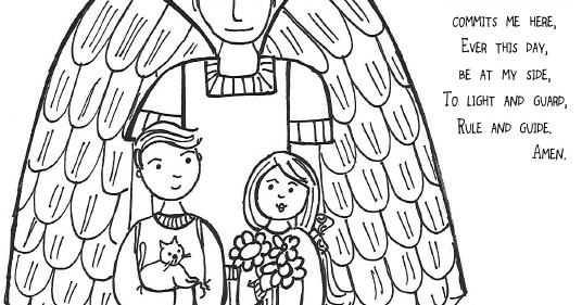 Paper dali feast day of the guardian angels free coloring page