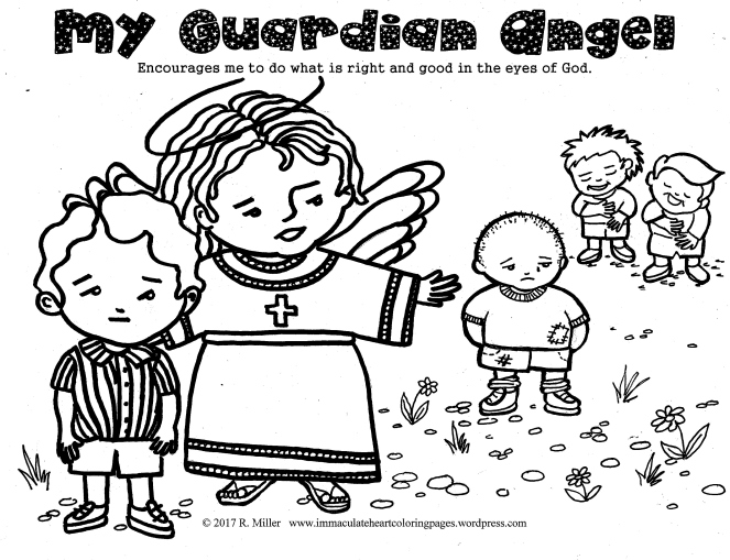 My guardian angel coloring page â immaculate heart coloring pages