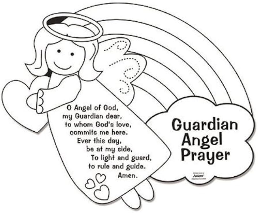 Christian brands color your own guardian angel prayers arts crafts coloring sheet for kids toys