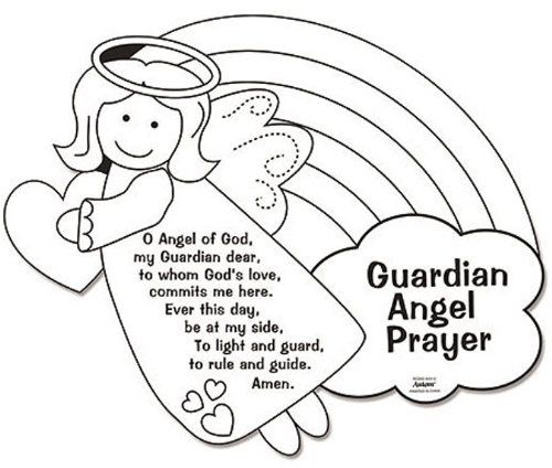 Christian brands color your own guardian angel prayers arts crafts coloring sheet for kids prayer crafts guardian angels prayer prayer art