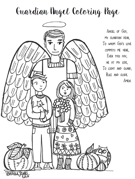 Paper dali feast day of the guardian angels free coloring page