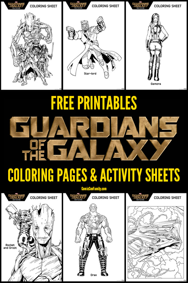 Free printable marvel guardians of the galaxy coloring pages and activity sheets â magic filled memories