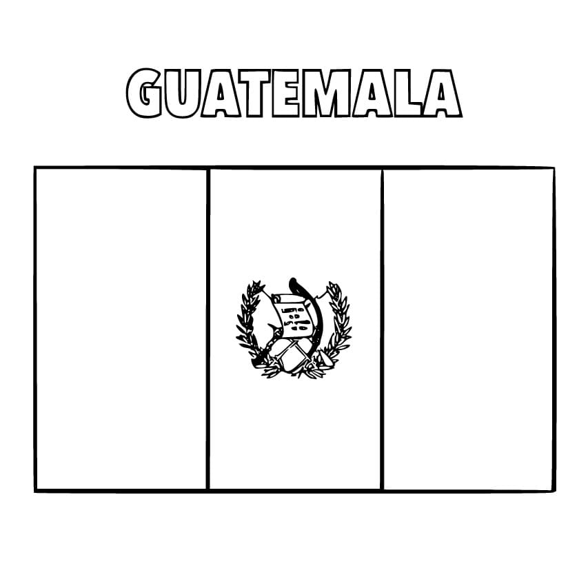 The flag of guatemala coloring page