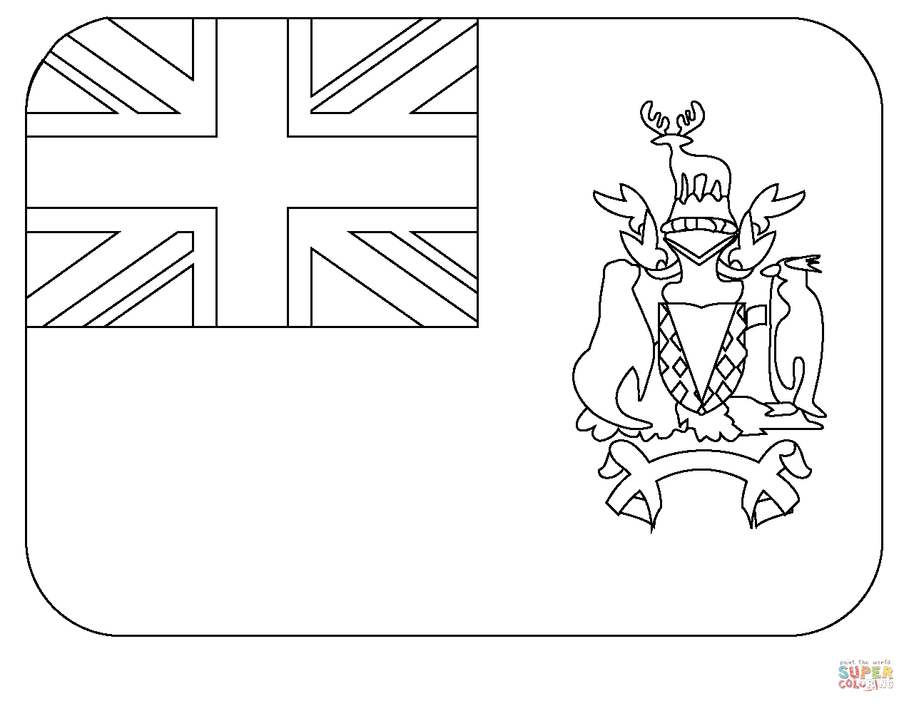 Flag of south georgia and south sandwich islands emoji coloring page free printable coloring pages