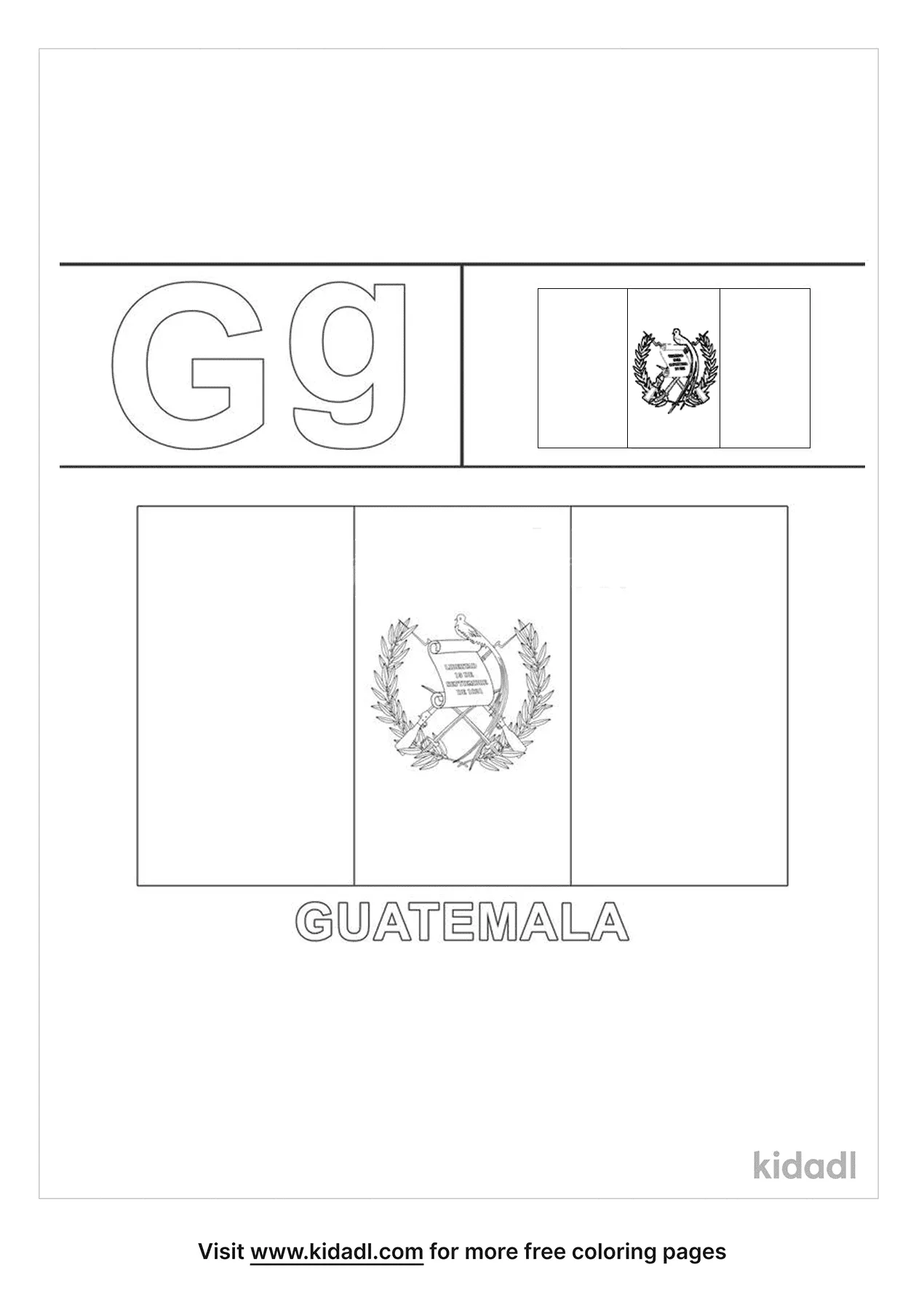 Free guatemala flag coloring page coloring page printables