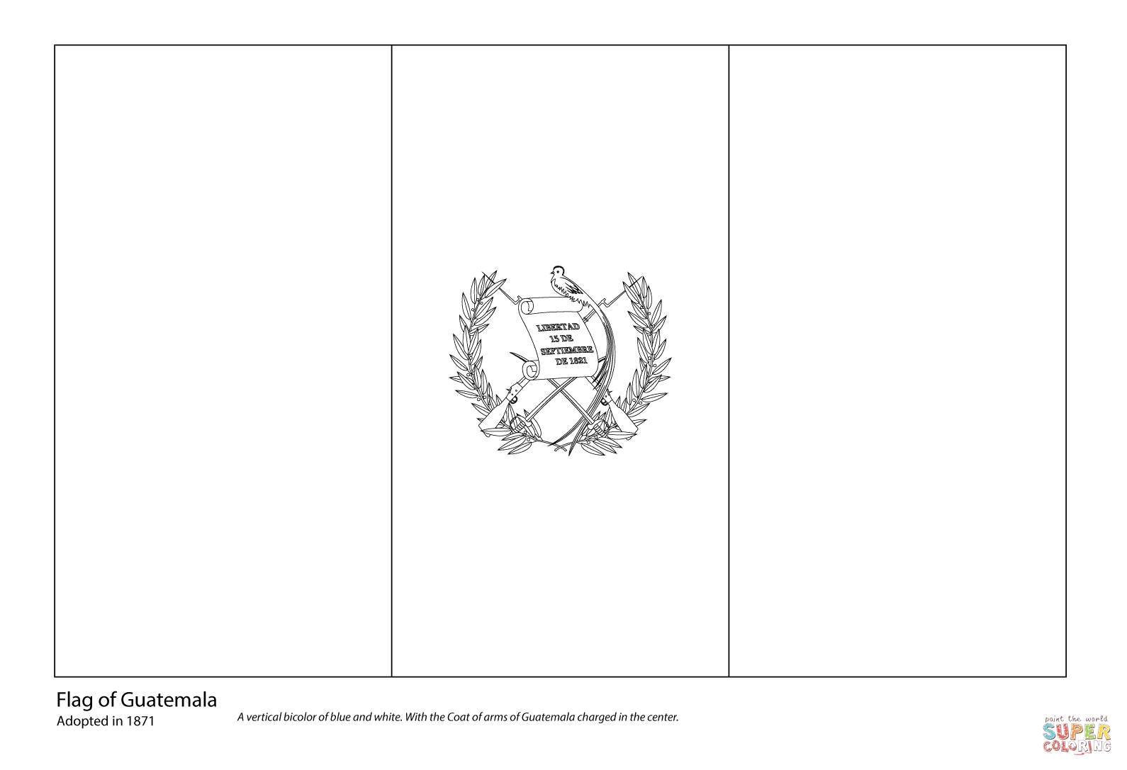 Guatemala flag coloring page free printable coloring pages