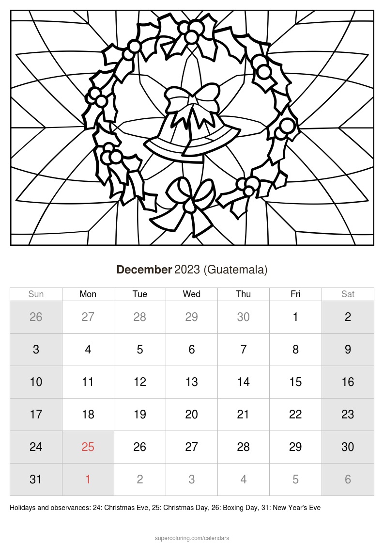 December calendar